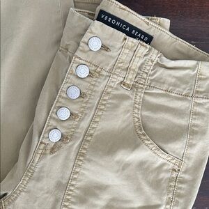 Veronica Beard Arya Straight High Rise Crop Pants Size 25 Sand